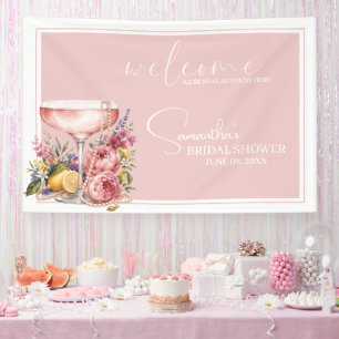 Petals, Pearls & Prosecco Bridal Shower Welcome Banner
