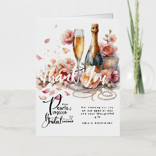 Petals Pearls Prosecco Favours Bridal Shower Postc Foil Greeting Card