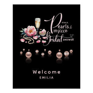 Petals Pearls Prosecco Favours Bridal Shower Poster