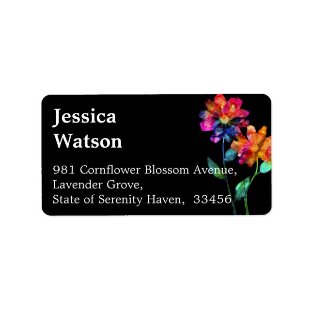 🌈Petals & Pride – Rainbow Floral Address Label (Front)