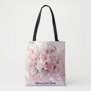 Petals & Promises: A Pinkish Rose Bridal Shower  Tote Bag