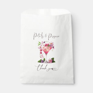Petals & Prosecco Blush Pink Floral Bridal Shower Favour Bag