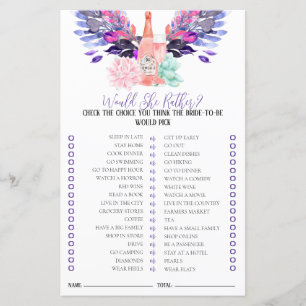 Petals & Prosecco Bridal Game Would She Rather