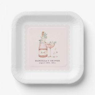 Petals & Prosecco Bridal Shower Bachelorette Paper Plate