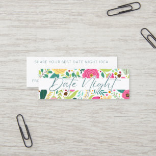Petals Prosecco Bridal Shower Date Night Idea Mini Business Card