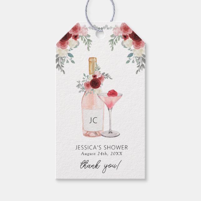 Petals & Prosecco Bridal Shower Gift Tags (Front)