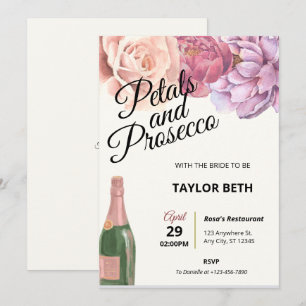 Petals & Prosecco Bridal Shower Invitation