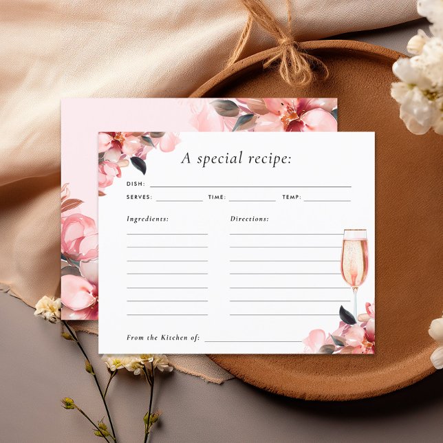 Petals & Prosecco Bridal Shower Recipe Card (Creator Uploaded)