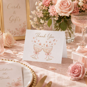 Petals & Prosecco Bridal Shower Thank You Card