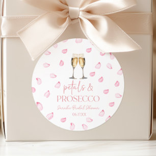 Petals & Prosecco Champagne Bridal Shower Classic Round Sticker