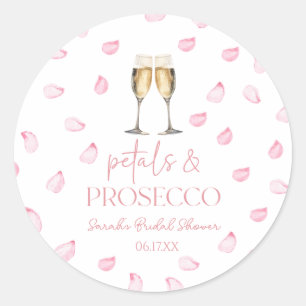 Petals & Prosecco Champagne Bridal Shower Classic Round Sticker