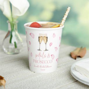 Petals & Prosecco Champagne Bridal Shower  Paper Cups