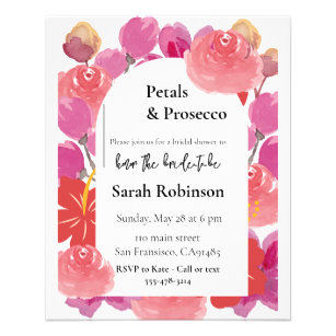 Petals & Prosecco Floral Arch Summer Bridal Shower Flyer