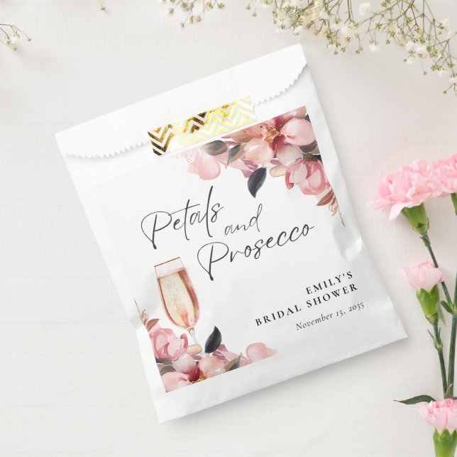 Petals & Prosecco Floral Bridal Shower Favour Bag (Sealed)