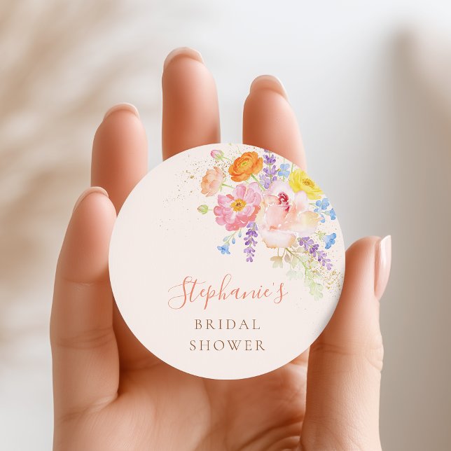 Petals & Prosecco Floral Bridal Shower Stickers (Creator Uploaded)