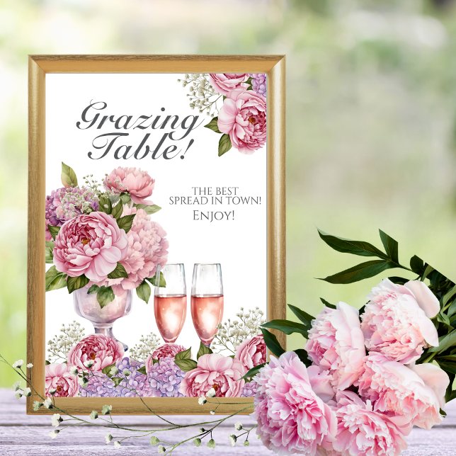 Petals & Prosecco "Grazing Table"  Sign Invitation (Petals & Prosecco "Grazing Table" Sign)