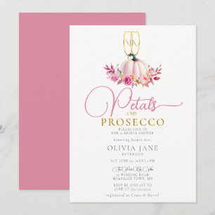 Petals Prosecco Harvest Roses Fall Bridal Shower Invitation