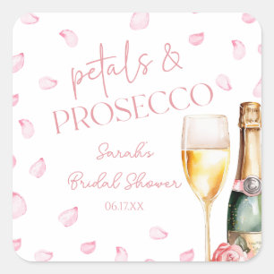 Petals & Prosecco Mimosa Champagne Bridal Shower  Square Sticker