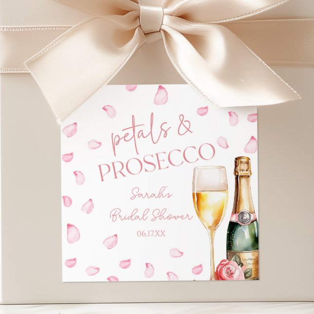 Petals & Prosecco Mimosa Champagne Bridal Shower  Square Sticker (Creator Uploaded)
