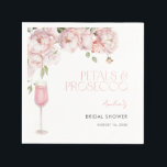 Petals & Prosecco Modern Pink Floral Bridal Shower Napkin<br><div class="desc">A charming finishing touch for prosecco bars, dessert tables, or champagne toasts. This floral napkin layers in beautifully with the rest of your event details—offering both function and a hint of modern romance. Perfect for bridal showers, bridesmaid brunches, or pink-themed celebrations. Personalize it with the bride’s name and date, or...</div>