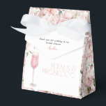 Petals & Prosecco Pink Floral Shower Thank You Favor Box<br><div class="desc">A lovely final flourish for your event, this floral favour box offers guests a thoughtful takeaway wrapped in beauty. The soft blush palette, watercolor florals, and signature pink prosecco glass make it feel elevated yet personal—ideal for holding sweets, bath treats, or any heartfelt gesture. Perfect for bridal showers, engagement teas,...</div>