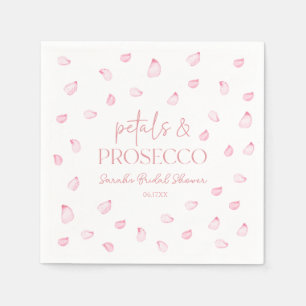 Petals & Prosecco Pink Rose Petals Bridal Shower  Napkin