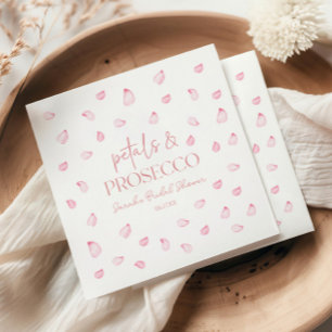 Petals & Prosecco Pink Rose Petals Bridal Shower  Napkin