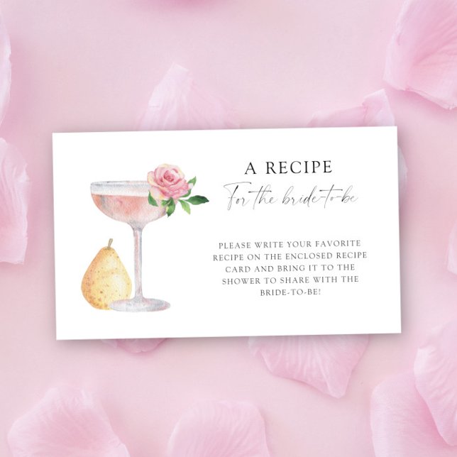 Petals & Prosecco - Recipe for the bride to be Enclosure Card (Creator Uploaded)