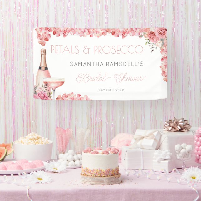 Petals & Prosecco Rose Pink Bubbly Banner (Party)