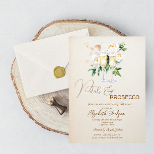 Petals & Prosecco White flower Champagne Invitation