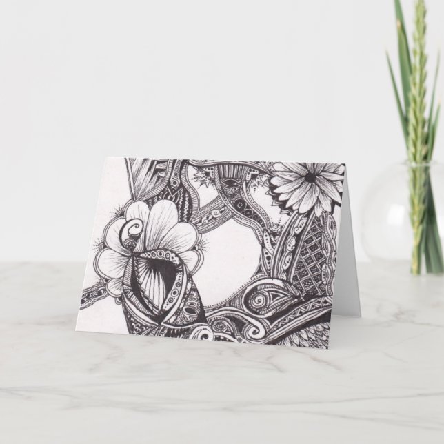 Petals Zig-Zags and Dots Notecard (Front)