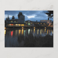 Petaluma Turning Basin at Night   Postcard
