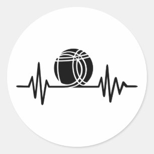Petanque frequency classic round sticker