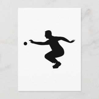 Petanque player postcard