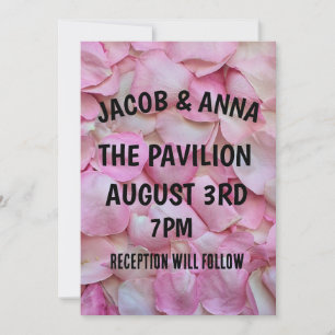PETAUX roses INVITATIONS DE MARIAGE ROSE