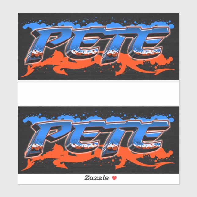 Pete First Name Graffiti Sticker (Sheet)