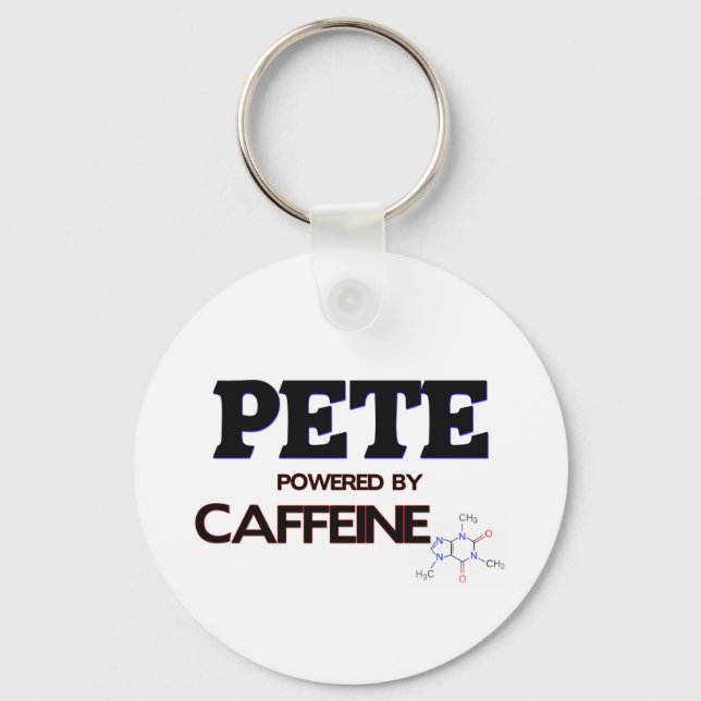 Pete Powered by Caffeine Keychain (Front)