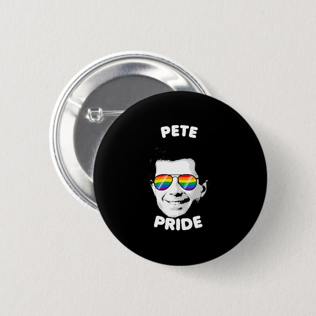 Pete Pride Sunglasses 2 Inch Round Button (Front & Back)