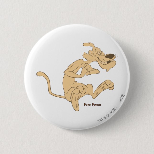 Pete Puma Excited 2 Inch Round Button (Front)