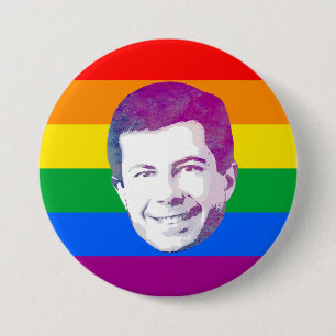 Pete Rainbow Stripes 3 Inch Round Button