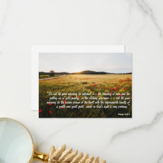 Peter 3:3-4 Bible Verse Women Thank You Card