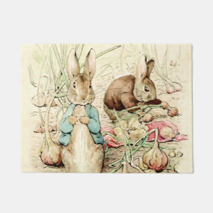 Peter and Benjamin Gather Onions by Beatrix Potter Doormat