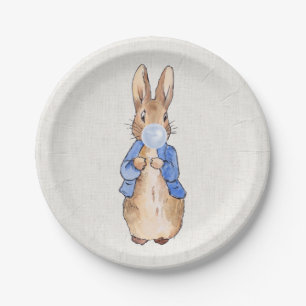 Peter Blowing Blue Bubble gum Paper Plate
