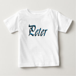 "Peter" Blue Numbers Peter Name, Baby T-Shirt