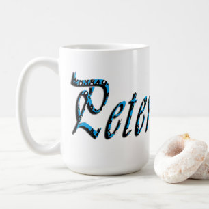 "Peter" Blue Numbers Peter Name, Coffee Mug