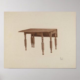 Peter C. Ustinoff Gateleg Table c. 1942 Poster