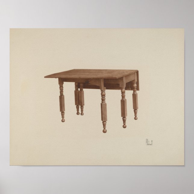 Peter C. Ustinoff Gateleg Table c. 1942 Poster (Front)