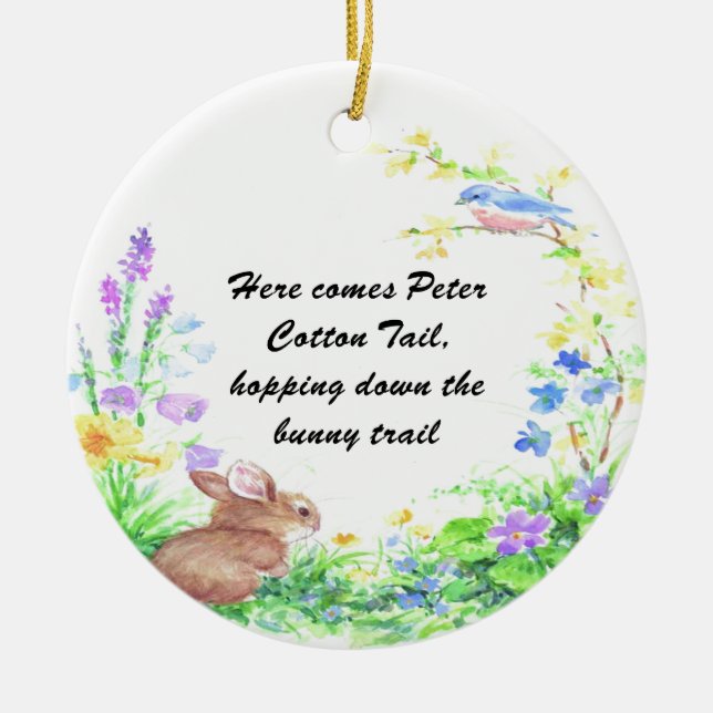 Peter Cotton Tail - Ceramic Ornament (Front)