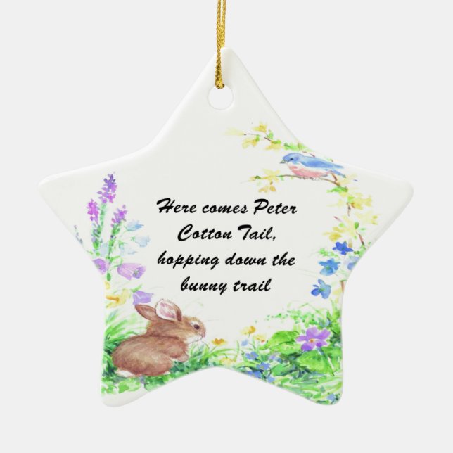 Peter Cotton Tail - Ceramic Ornament (Front)
