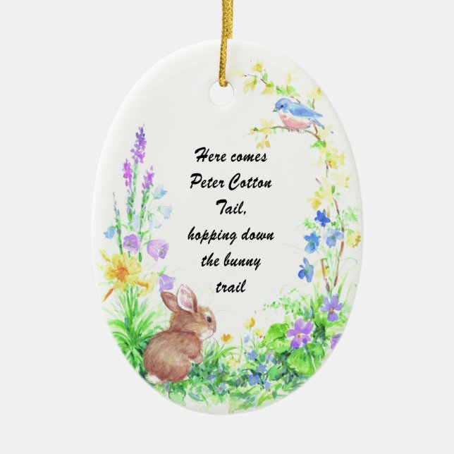 Peter Cotton Tail - Ceramic Ornament (Front)